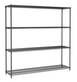 Stylish Black 4-Tier Combisteel Shelf Unit - 1800 Flat Packed for Easy Assembly - Model 7530.0040