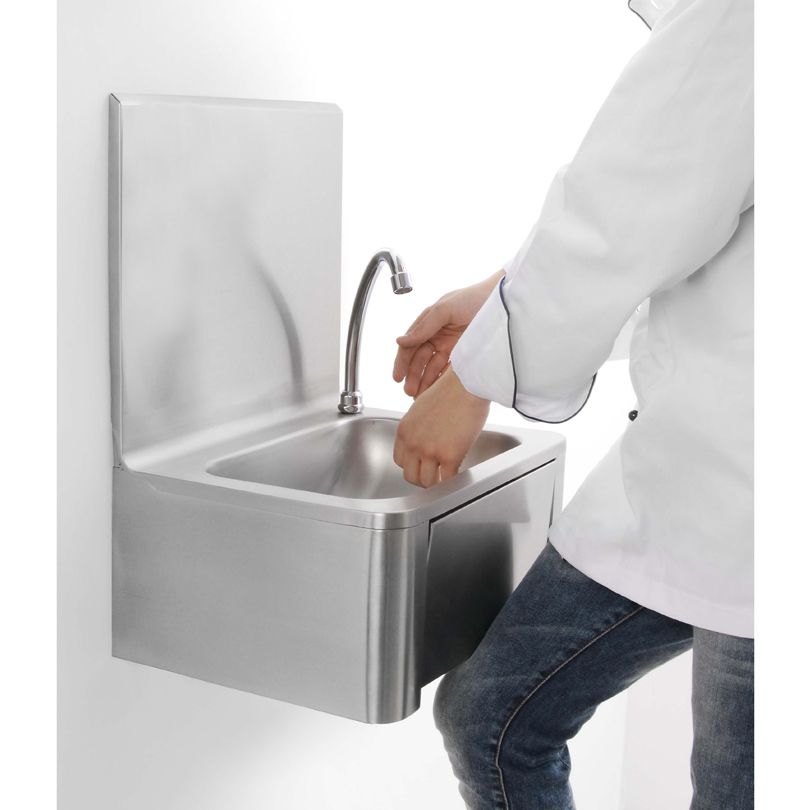 Combisteel Knee-Activated Hand Wash Sink with Sleek Mixer Tap - Model 7531.0005