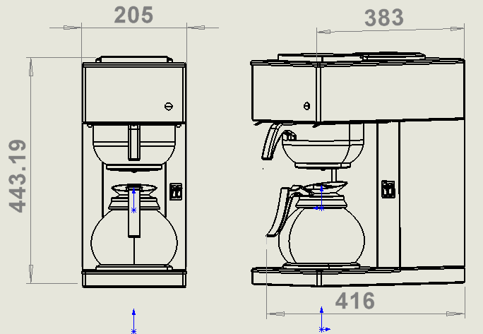 Combisteel Coffee Machine Incl. 1 Glass Coffee Jug 1.8 L