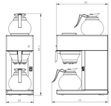 Combisteel Coffee Machine Incl. 2 Glass Coffee Jugs 1.8 L