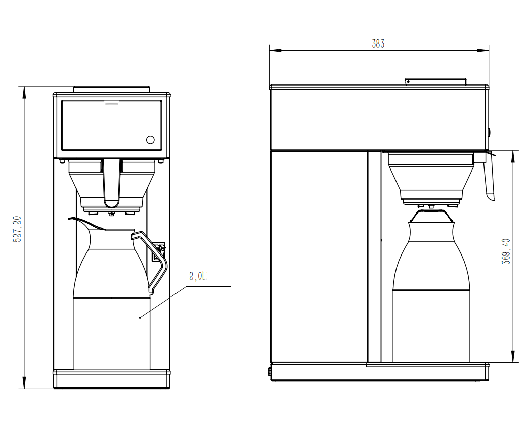 Combisteel Coffee Machine Incl. Thermos Jug 2.0 L