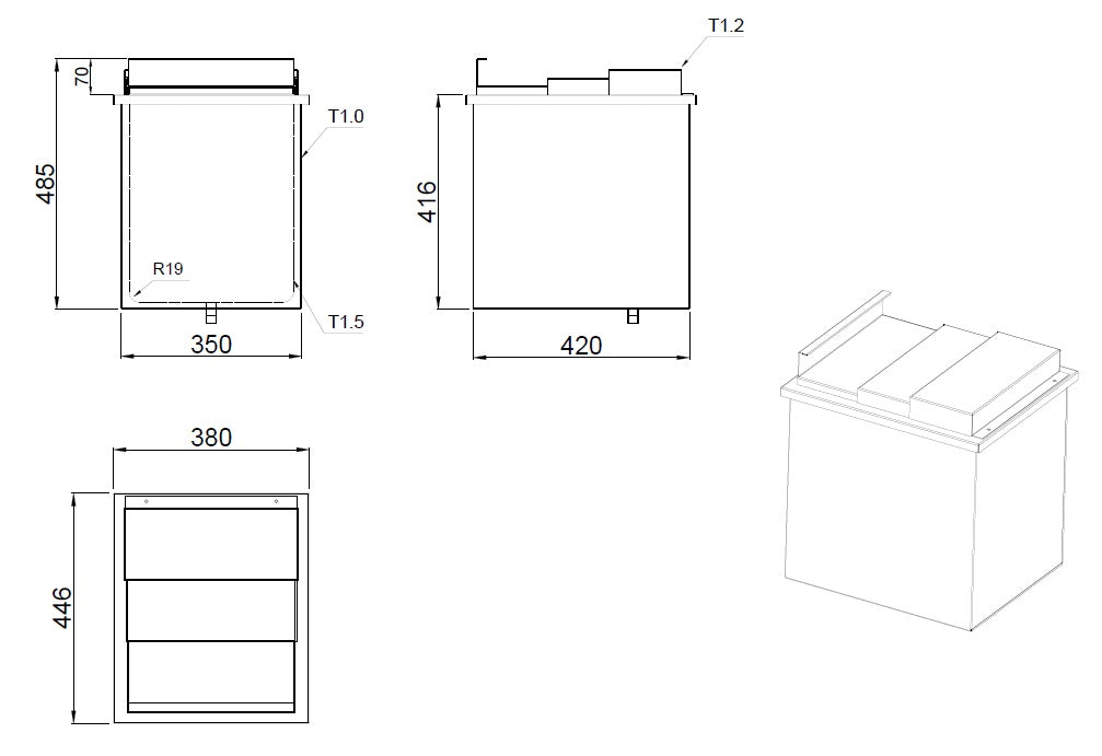 Combisteel Ss Drop In Ice Bin