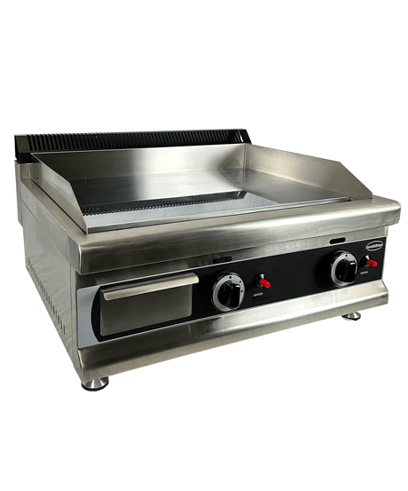 Commercial Catering Equipment - Upgrade Your Cooking Experience with the 800mm Chrome Plated Propane Gas Countertop Griddle - 2 Burners for Perfect Frying