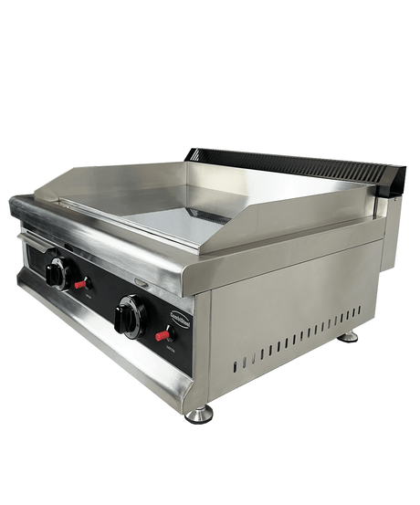 Commercial Catering Equipment - Transform Your Cooking with the 2-Burner Chrome Plated Propane Gas Griddle - 650mm Wide LPG Countertop Fryer