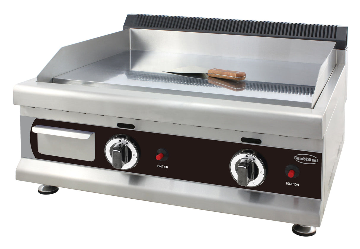 Transform Your Cooking with the Combisteel 2-Burner Chrome Plated Propane Gas Griddle - 650mm Wide LPG Countertop Fryer!