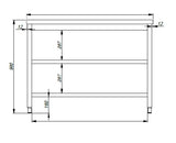 Combisteel 600 Worktable 2 Shelves 1400