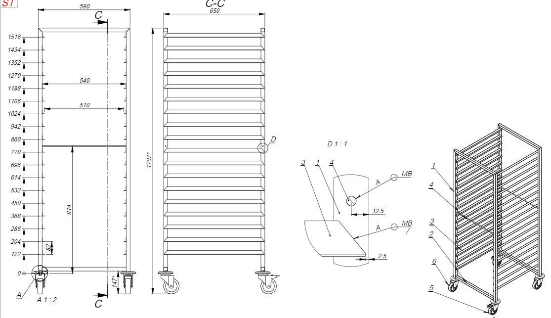 Versatile Combisteel 2/1GN Clearing Trolleys - Model 7819.0026 (18X) for Effortless Organization