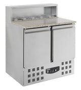 Elevate Your Kitchen with the Combisteel 2-Door Pizza Prep Counter Saladette Fridge – Spacious Storage for 2x 1/1GN & 5x 1/6GN