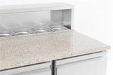 Elevate Your Kitchen with the Combisteel 2-Door Pizza Prep Counter Saladette Fridge – Spacious Storage for 2x 1/1GN & 5x 1/6GN
