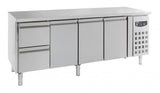 Revitalize Your Kitchen with the Combisteel Ecofrost 3-Door Stainless Steel Counter Fridge - 553L Capacity with 2 Convenient Drawers for Optimal Organization!