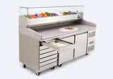 Combisteel 2-Door Pizza Prep Station with Elegant Granite Top & 7 Convenient Dough Drawers - Model 7950.5150