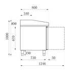 Premium 2-Door Pizza Counter with 7 Dough Drawers – Combisteel 7950.0042