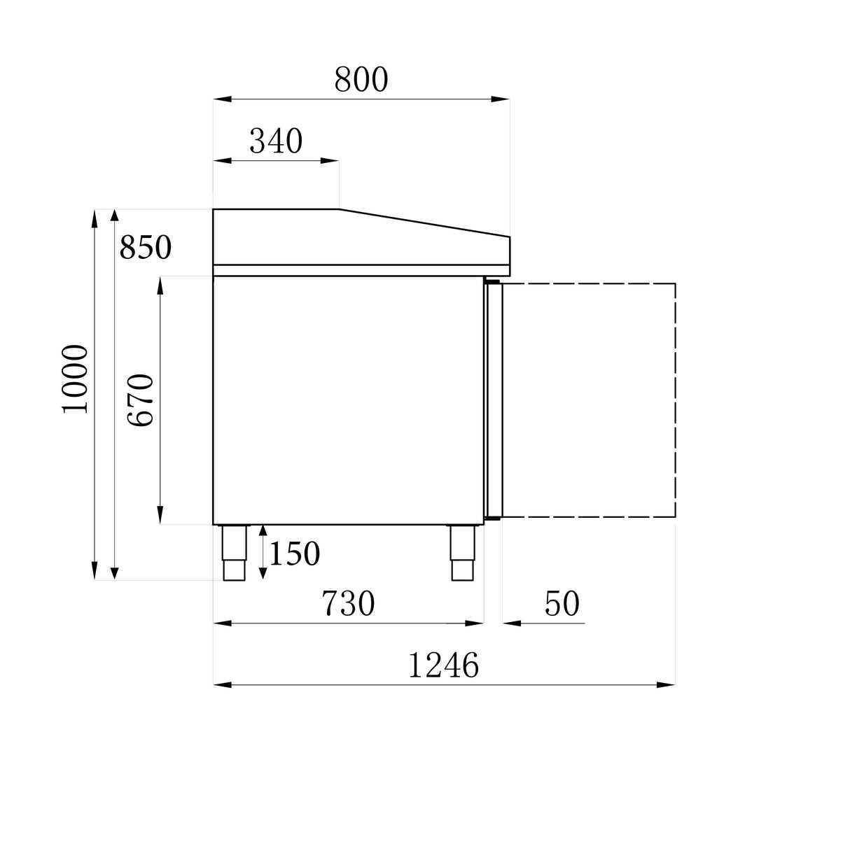 Stylish Combisteel 3-Door Pizza Counter - Model 7950.0044 for Your Restaurant