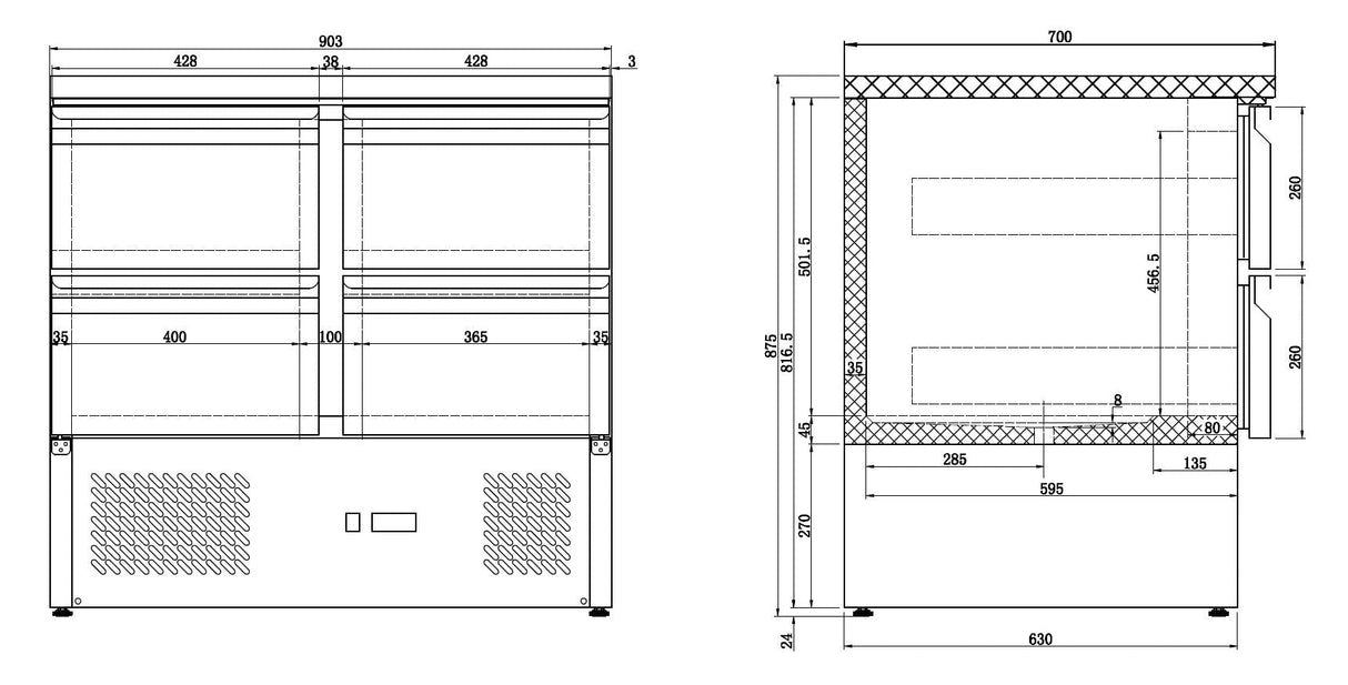 4-Drawer Combisteel Refrigerated Counter – Perfect for Your Kitchen Needs!