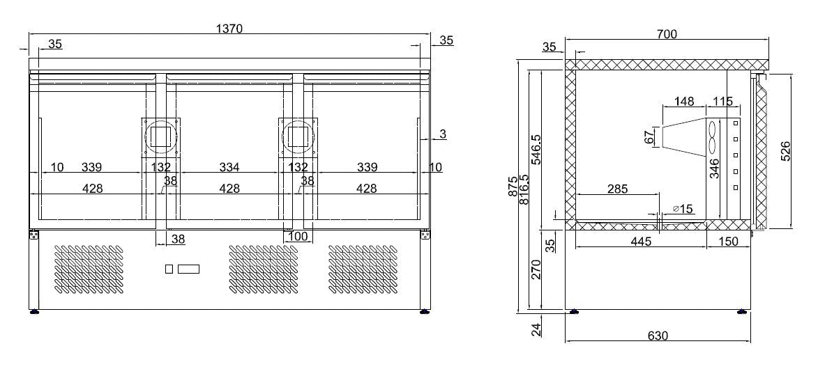 Stylish 3-Door Refrigerated Counter by Combisteel - Model 7950.0112