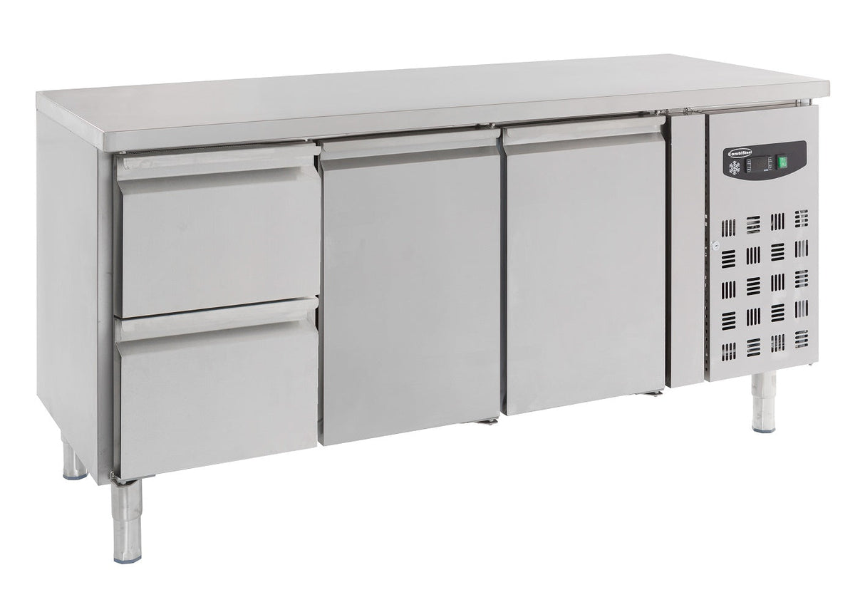 Upgrade Your Kitchen with the Combisteel 700 Refrigerated Counter: Featuring 2 Doors and 2 Spacious Drawers - Model 7950.0205