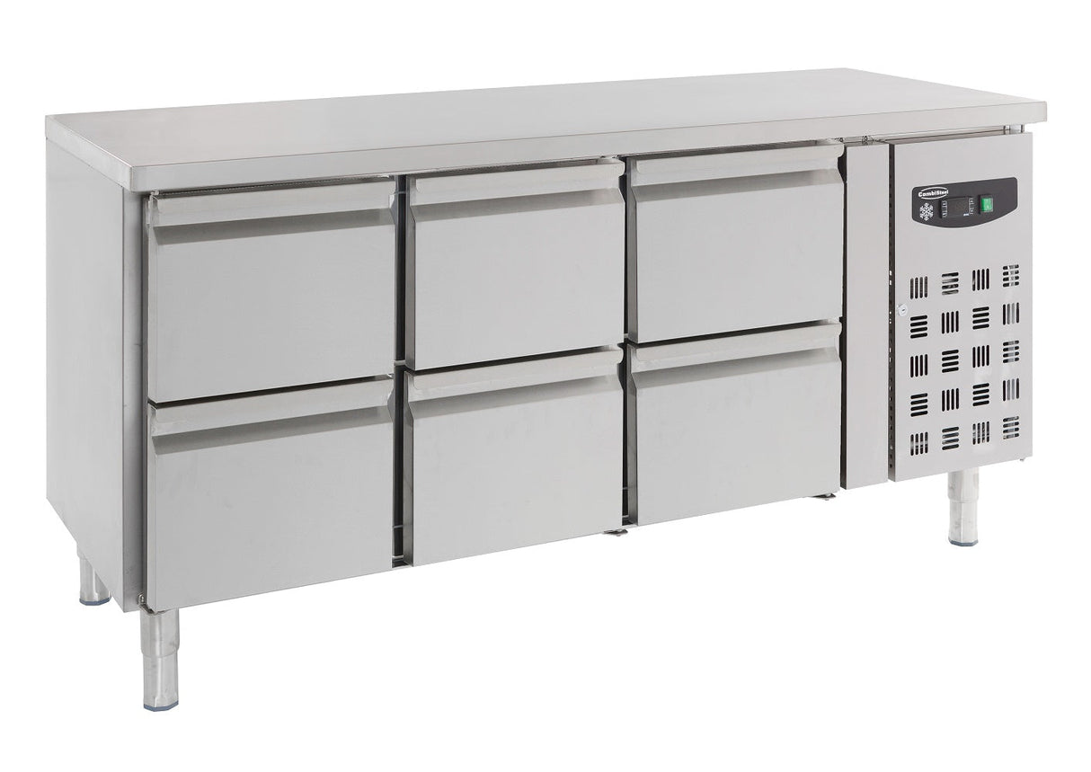 Elevate Your Kitchen with the Combisteel 700 Refrigerated Counter Featuring 6 Spacious Drawers - Model 7950.0230