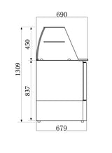 Enhanced Combisteel Refrigerated Saladette with Elegant Glass Cover and Dual Access Doors - Model 7950.0400