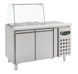 Sleek Combisteel Glass-Covered Refrigerated Counter with 2 Doors – Model 7950.0410