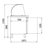 Sleek Combisteel Glass-Covered Refrigerated Counter with 2 Doors – Model 7950.0410