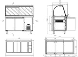 Elevate Your Kitchen with the Combisteel 700 Refrigerated Counter: Glass Cover, Double Doors, and Versatile Container Set (3 x 1/1 + 3 x 1/6 GN) - Model 7950.0422