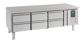 Refrigerated Counter 650 Height 6 Drawers