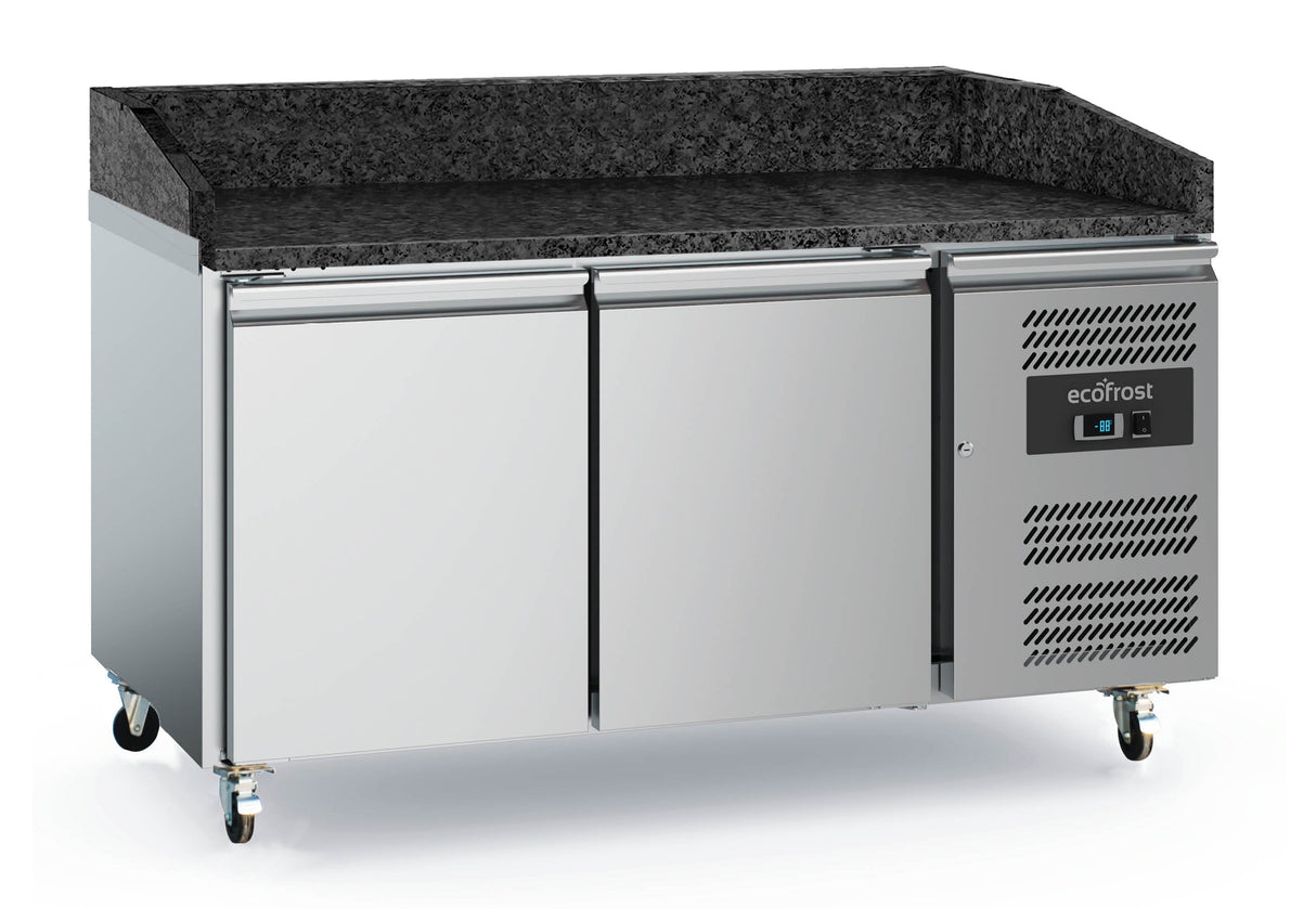 Combisteel Pizza Counter 2 Doors Black Granite Worktop With Wheels
