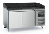 Combisteel Pizza Counter 2 Doors Black Granite Worktop With Wheels