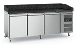 Combisteel Pizza Counter 3 Doors Granite With Wheels