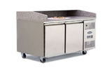 Pizza Topping Fridge 2 Door, Marble Top