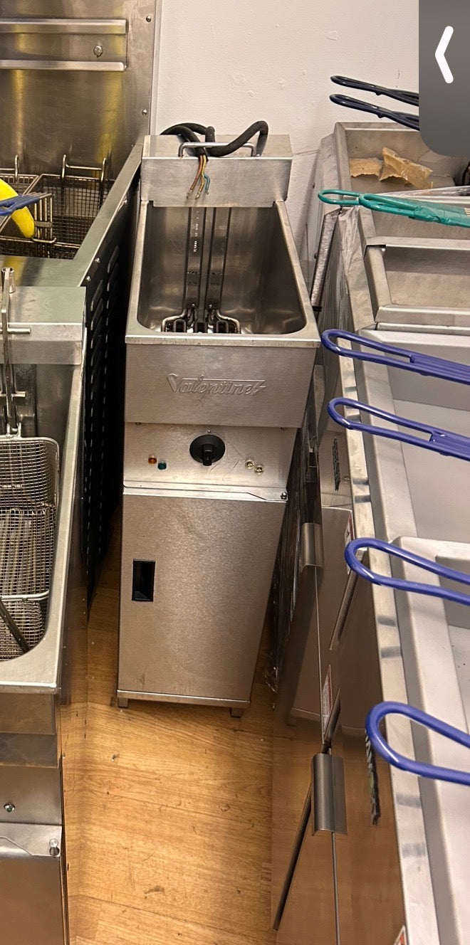 Valentine Single Tank Electric Chips Fryer 8 Litre 25x60x85cm Refurbished (Single Phase)