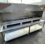 Turkish Mangal BBQ Mangal Charcoal Grill Stainless Steel 286x49x104cm with Table (REFURBISHED)