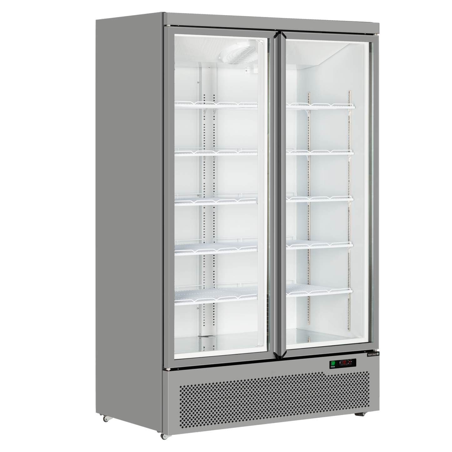 White Aluminium, Glass Door Freezer