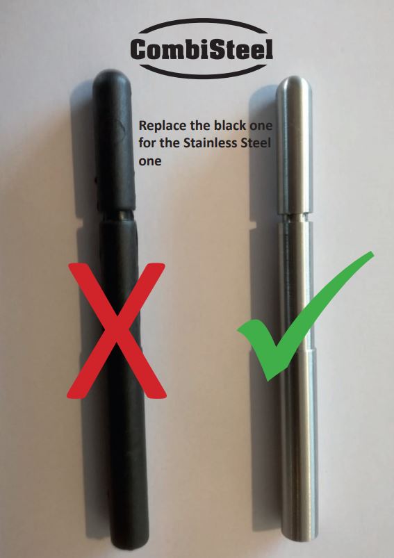 Combisteel Stainless Steel Pressure Pen Coldroom Lock, When Installing Coldroom Change Black Plastic Pen For Stainless Steel Version