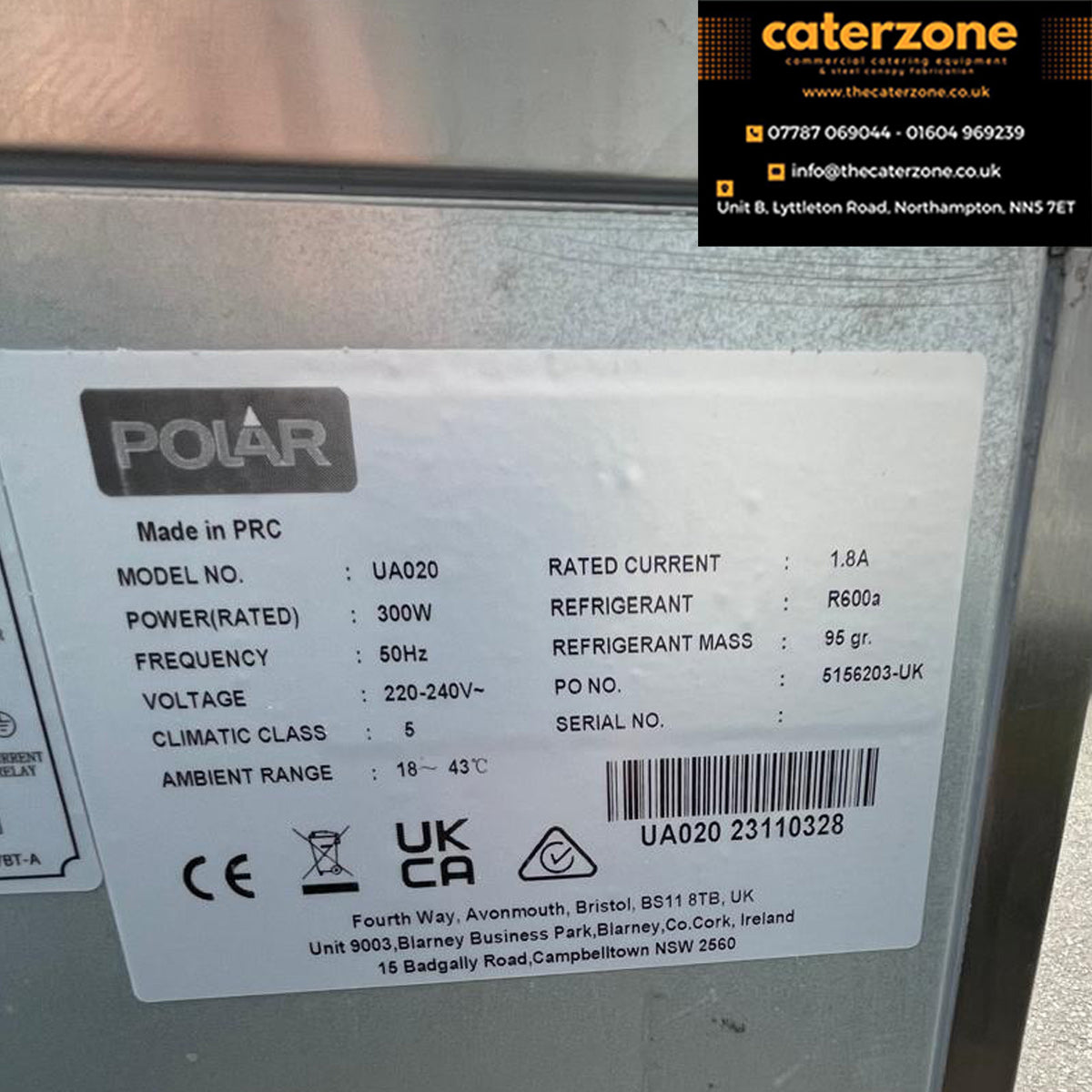 Polar U-Series Counter Fridge 4 Drawers & 1 Door-REFURBISHED