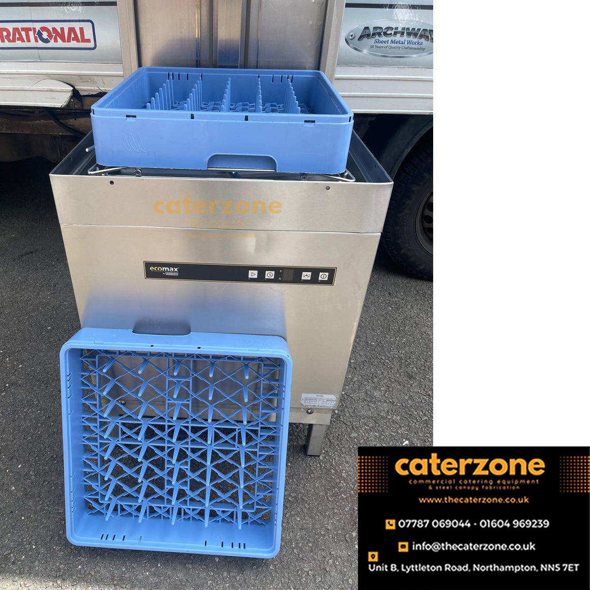 Hobart Ecomax H604SW-12B Hood / Passthrough 500mm Basket Dishwasher-Refurbished
