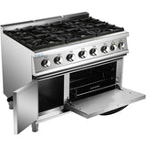 Professional Gas Range 6 Burners 45k W Electric Oven 5.8k W 700mm Depth |  Adx776 A