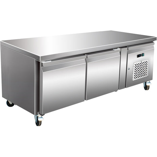 Professional Low Refrigerated Counter / Chef Base 2 doors 1360x700x650mm |  THP2100TN650H