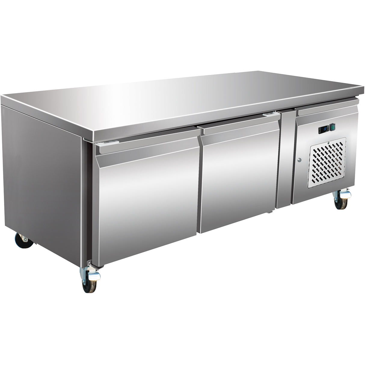Professional Low Refrigerated Counter / Chef Base 2 Doors 1360x700x650mm | Thp2100 Tn650 H