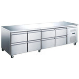Professional Low Refrigerated Counter / Chef Base 8 Drawers 2230x700x650mm |  Ugn4180