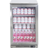Commercial Back Bar Cooler 100 Litres 1 Hinged Glass Door Stainless Steel 600x650x960mm | Bbc1 Hs