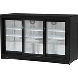 Back Bar Cooler 3 Sliding Doors 300 Litres Black |  Bbc3 S