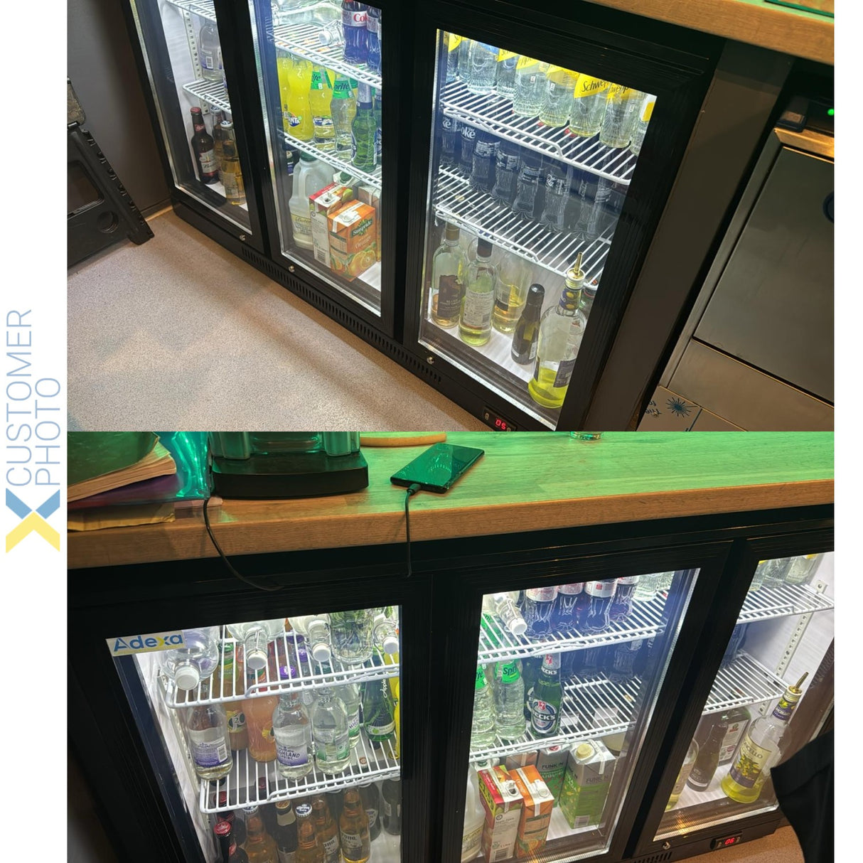 Back Bar Cooler 3 Hinged Doors 312 Litres Black |  Bc03 Pp
