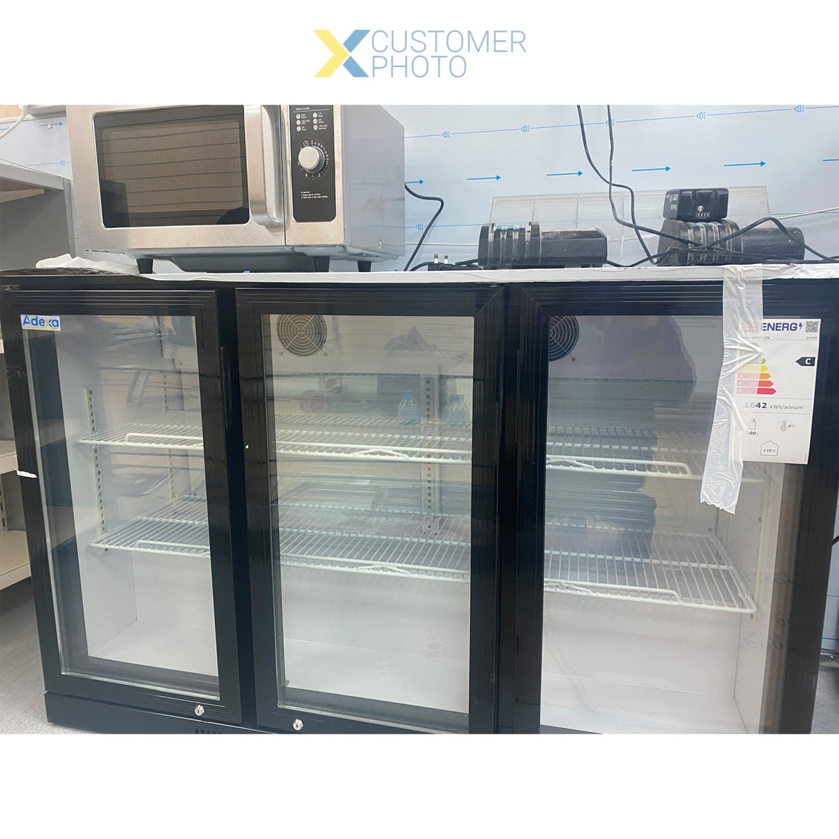 Back Bar Cooler 3 Hinged Doors 312 Litres Black |  Bc03 Pp