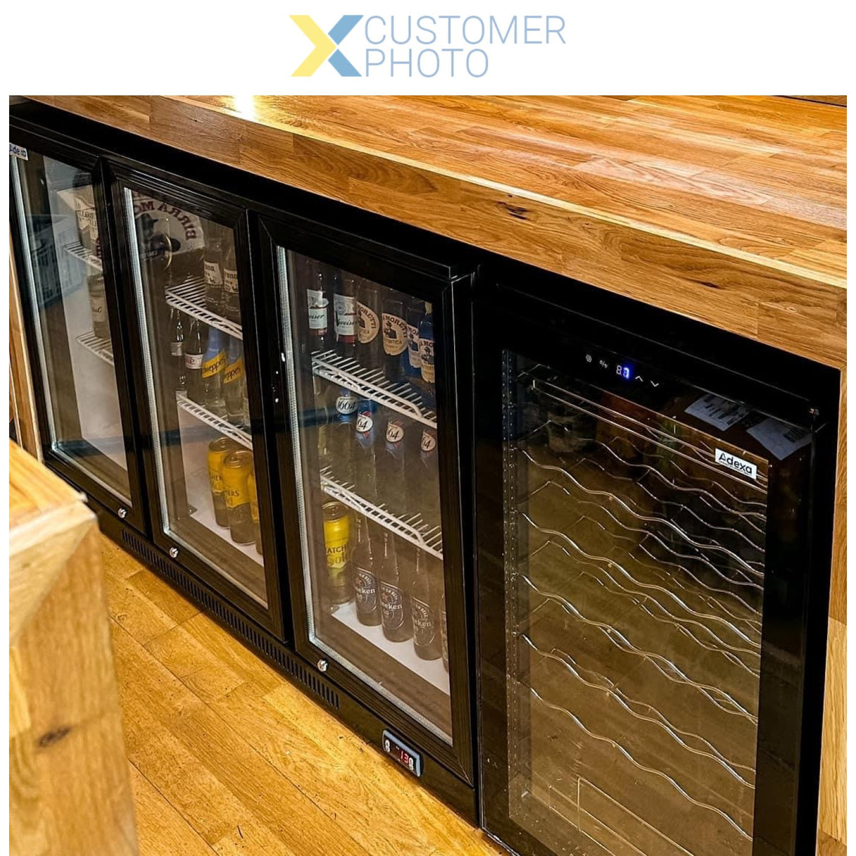 Back Bar Cooler 3 Hinged Doors 312 Litres Black |  Bc03 Pp