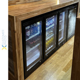 Back Bar Cooler 3 Hinged Doors 312 Litres Black |  Bc03 Pp