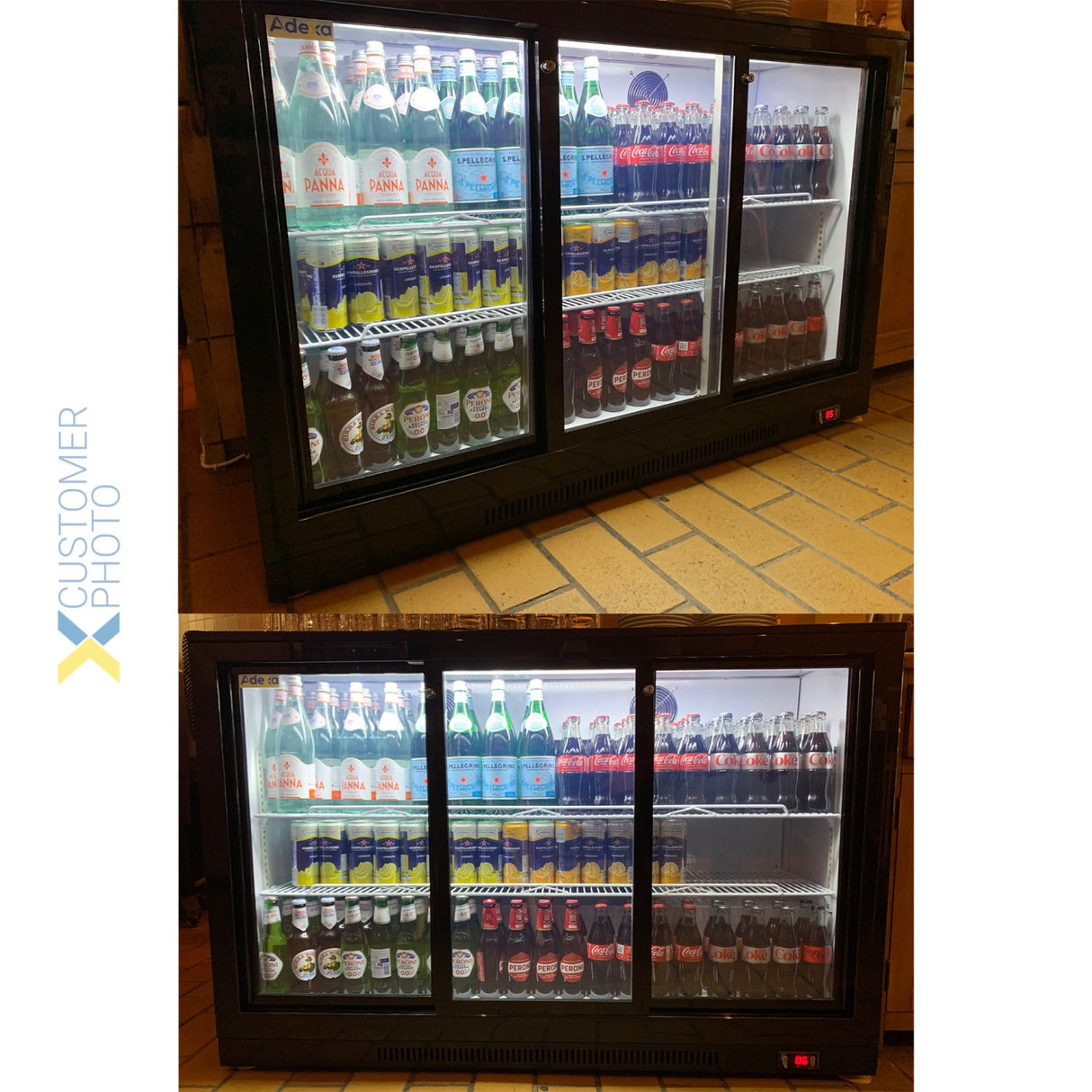 Back Bar Cooler 3 Sliding Doors 300 Litres Black |  Bc03 Ps