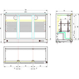 Back Bar Cooler 3 Sliding Doors 300 Litres Black |  Blbc03 Ps