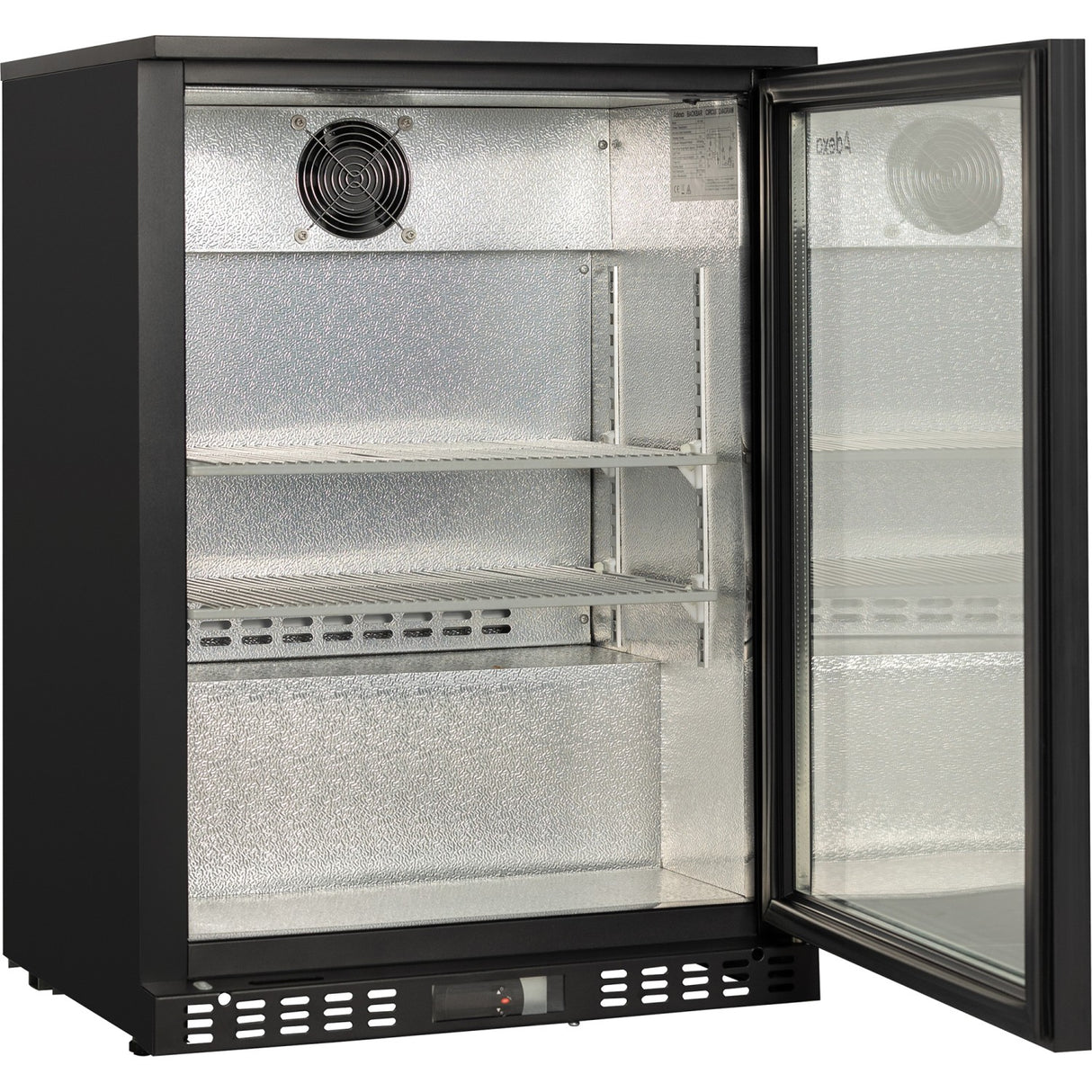 Back Bar Cooler 1 Hinged Door 140 Litres Black |  Bc135 A