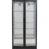 Back Bar Cooler Double Hinged Door 500 Litres Black |  Bc500 G